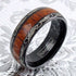 Men's 8mm Tungsten Ring Koa Wood Inlay With Laser Pattern Dome Wedding Band